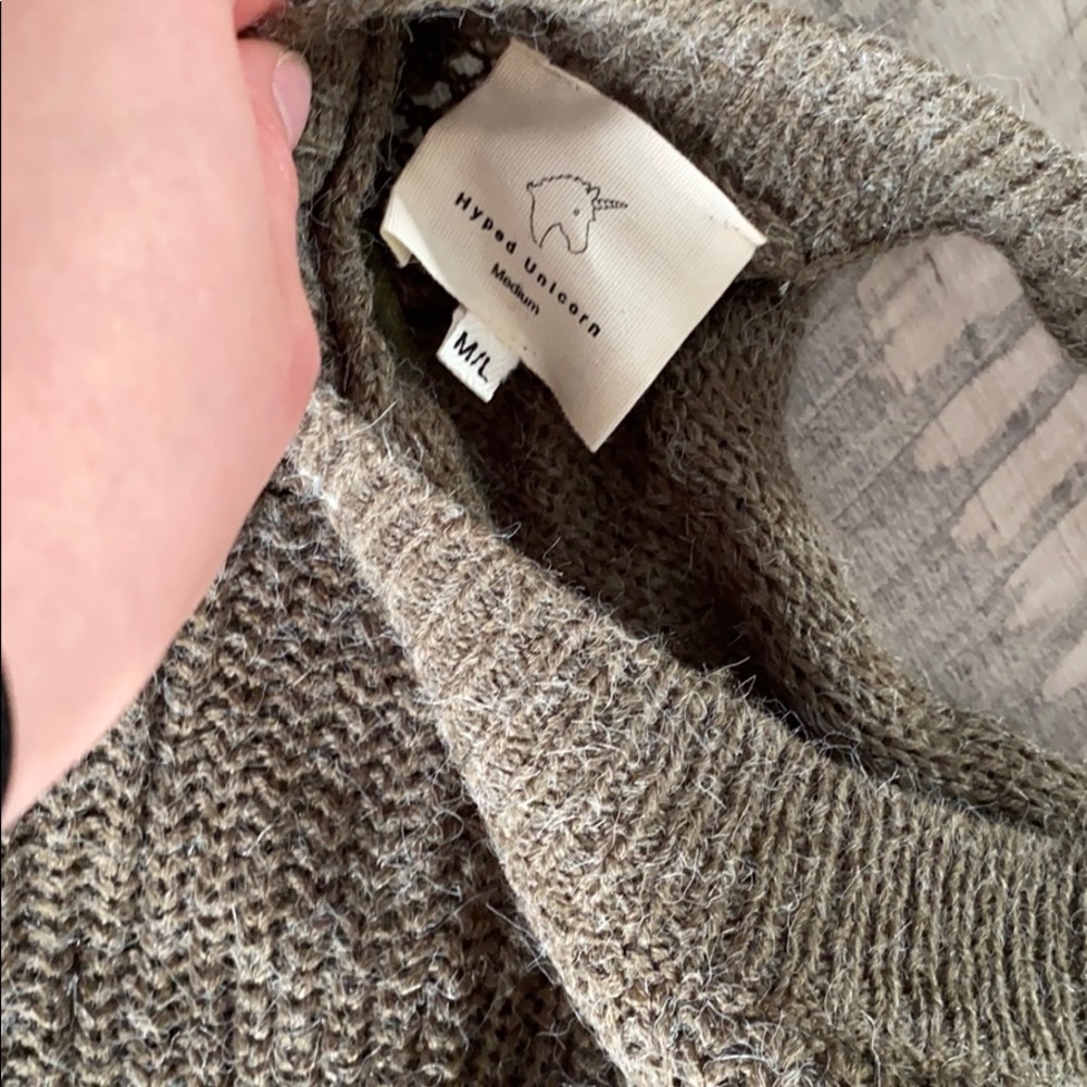 Olive Twist Back Sweater View 3